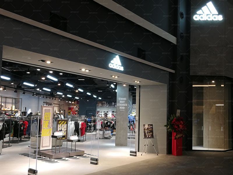 AM9800-Kleiderdiebstahlsicherung im Adidas-Markengeschäft installiert